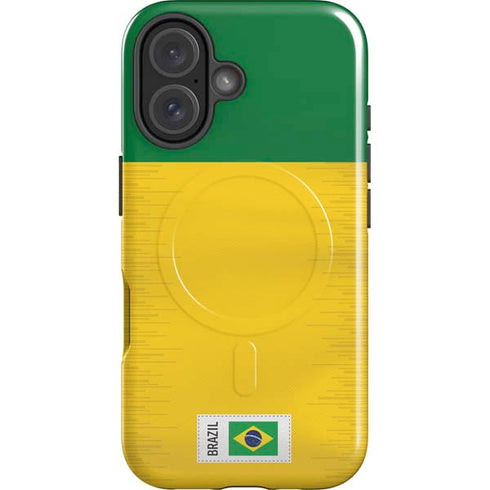 Brazil Soccer Flag iPhone 16 Plus Magsafe Impact Case